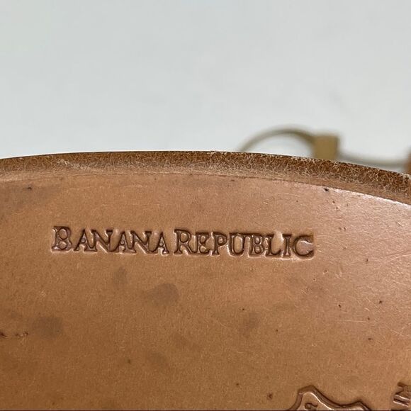 Banana Republic Sandals Tan Ankle Strap Square Toe Leather Women's 8.5 - Picture 8 of 10